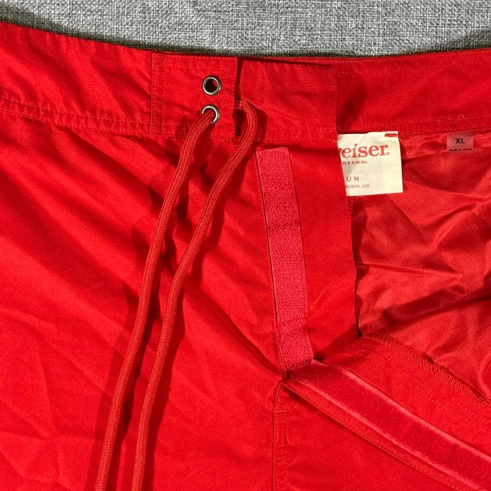 PacSun Budweiser Swim Trunks Mens XL Red Board Shorts Beer Americana Retro